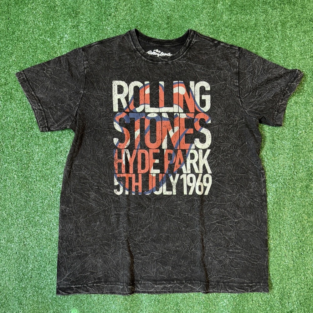 The Rolling Stones‎ Hyde Park July 1969 Graphic Band T-Shirt Men's Large Music